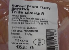 V kuřecích řízcích z Billy našla inspekce bakterie způsobující salmonelózu