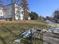 Původní vzhled parkové plochy (únor 2025)